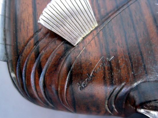 Two American Art Deco Fish on Cobalt Mirror